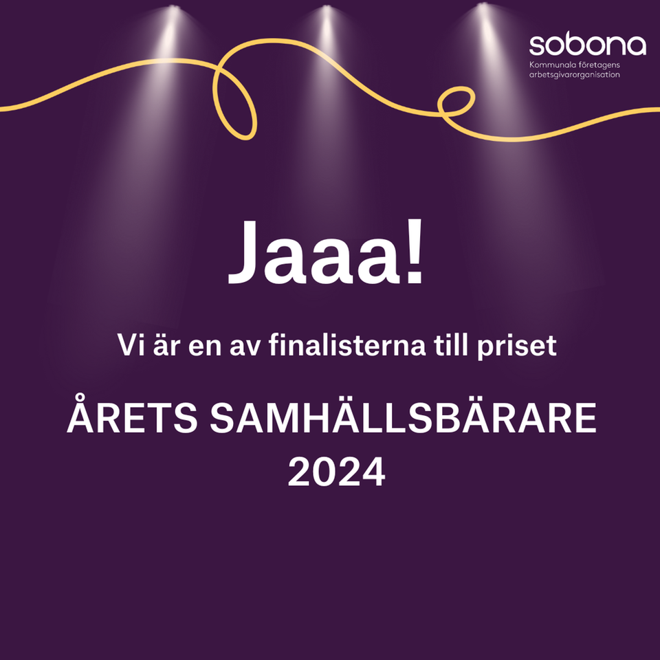 Text i bild: Vi är en av finalisterna till priset ÅRETS SAMHÄLLSBÄRARE 2024